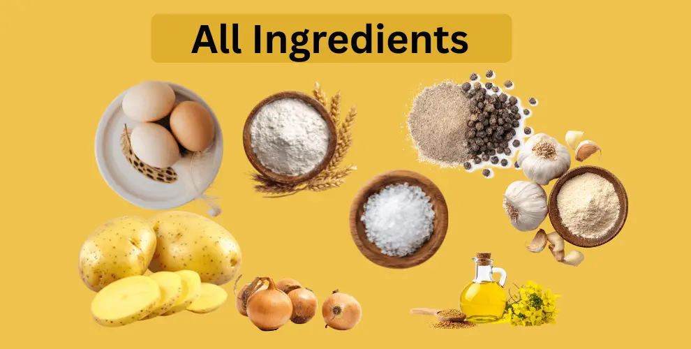 Ingredients of potato pancake recipe